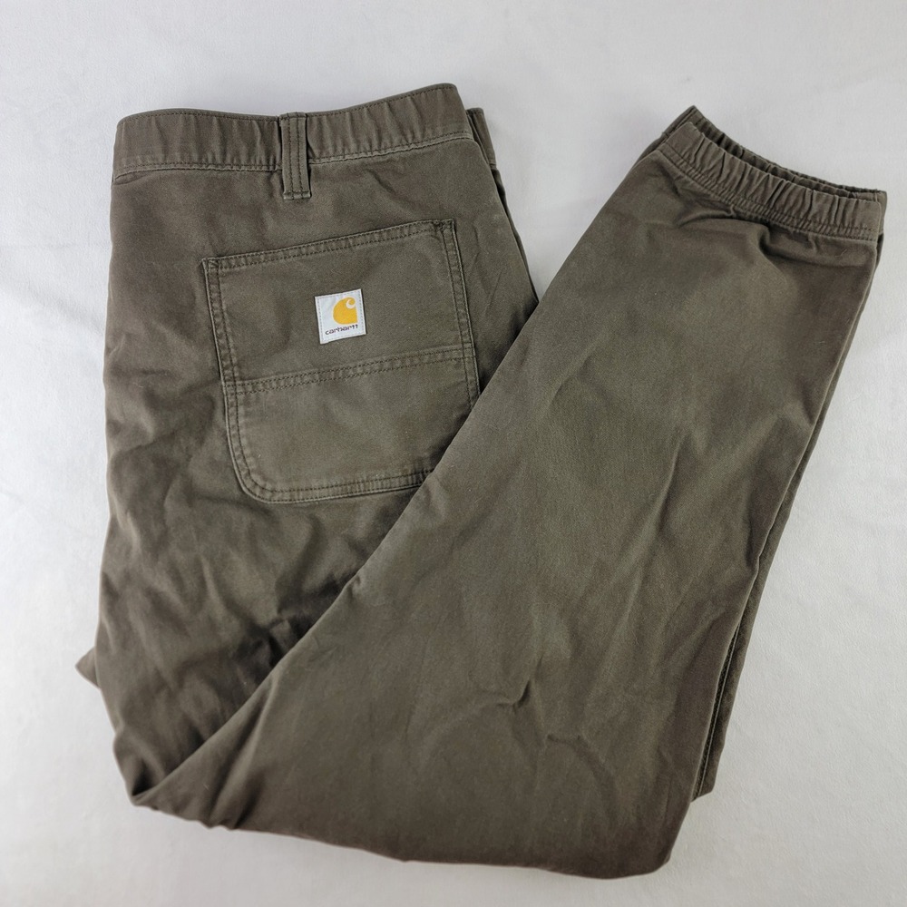 Carhartt Rugged Flex Canvas Jogger Pants Relaxed Brown BN6889-M Mens 40 Short